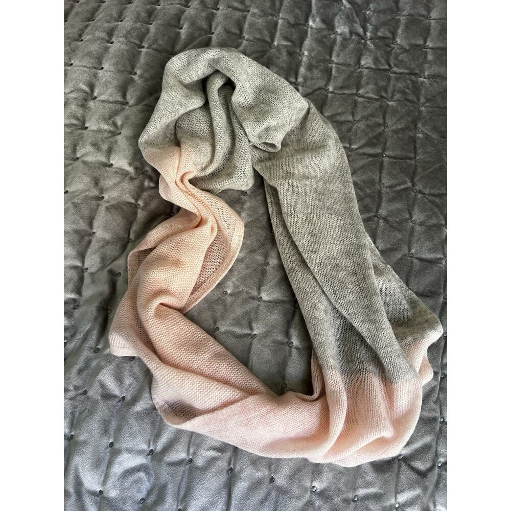 Theory cashmere color-block knit scarf